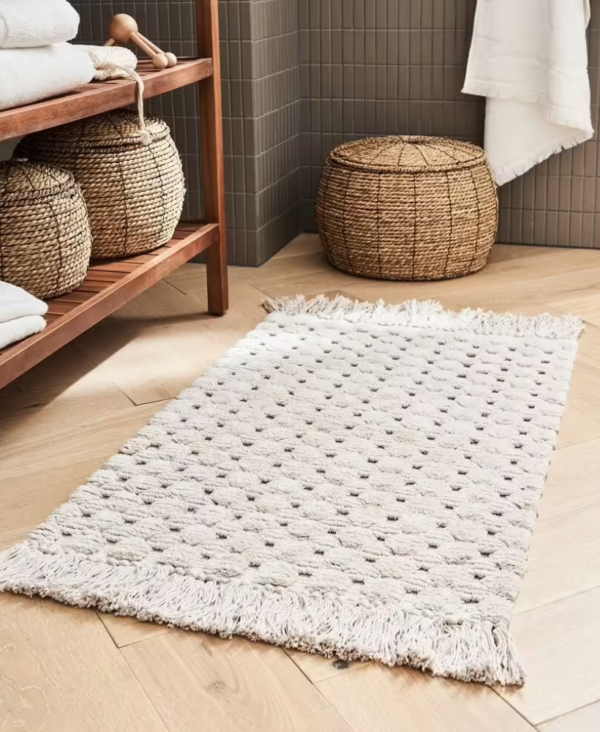 Tapis de Bain 100% Coton Blanc